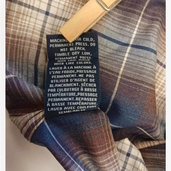 Daniel Hechter Brown  Plaid Long Sleeve Shirt Top Size Medium - Picture 11 of 15